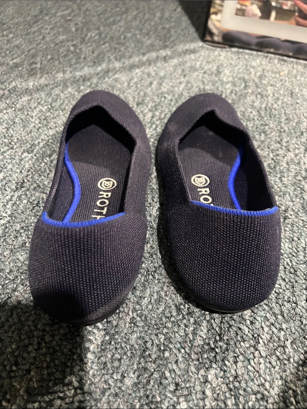 Rothy's Navy Blue Knit Slip-On Flat 9 washable